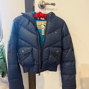 Abercrombie & Fitch Vintage Dark Blue Puffer Jacket